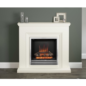 Stanton 46" Electric Fireplace Complete in Soft White Finish