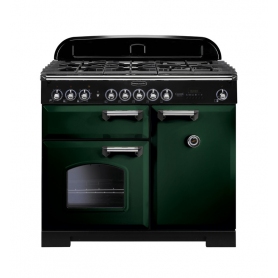 Rangemaster Classic Deluxe 100 Dual Fuel Racing Green with Chrome trim