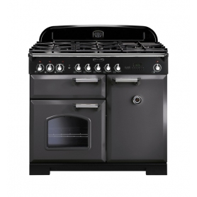 Rangemaster Classic Deluxe 100 Dual Fuel Slate with Chrome trim
