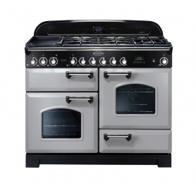 Rangemaster Classic Deluxe 110 Dual Fuel Royal Pearl with Chrome trim